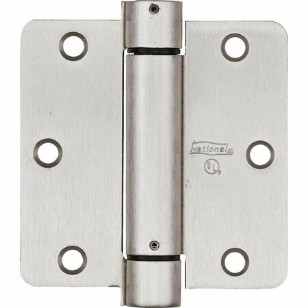 NATIONAL 3.5 In. Satin Nickel 1/4 In. Radius Spring Door Hinge N350835